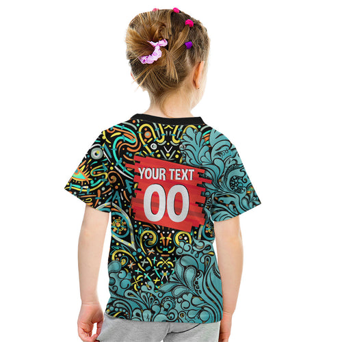 Personalized Brisbane Heat Cricket Kid T Shirt Hippie Psychedelic Pattern Vibrant Mandala Art Style