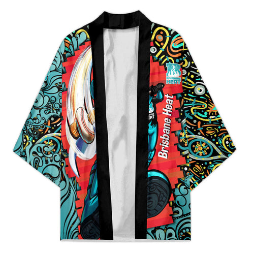 Personalized Brisbane Heat Cricket Kimono Hippie Psychedelic Pattern Vibrant Mandala Art Style
