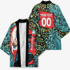 Personalized Brisbane Heat Cricket Kimono Hippie Psychedelic Pattern Vibrant Mandala Art Style