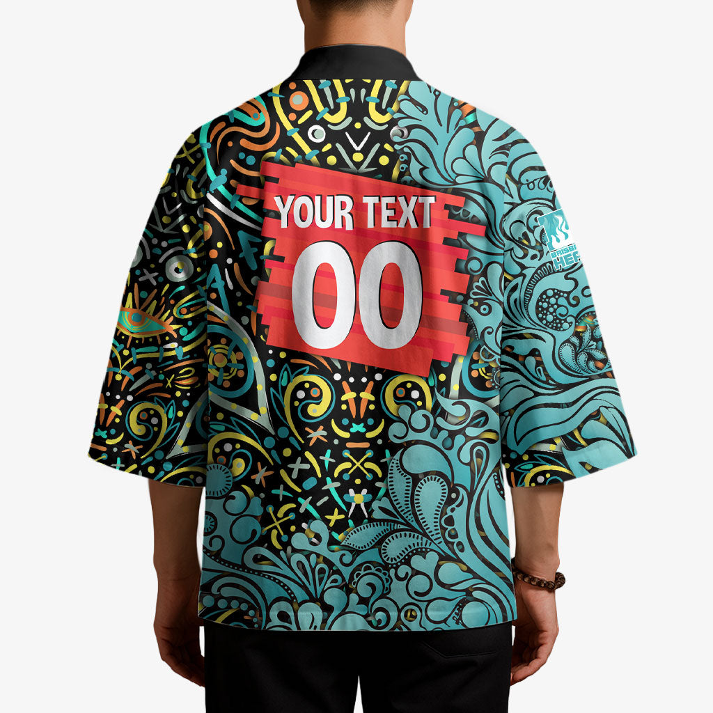 Personalized Brisbane Heat Cricket Kimono Hippie Psychedelic Pattern Vibrant Mandala Art Style