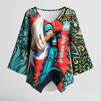 Personalized Brisbane Heat Cricket Kimono Sleeve Blouse Hippie Psychedelic Pattern Vibrant Mandala Art Style