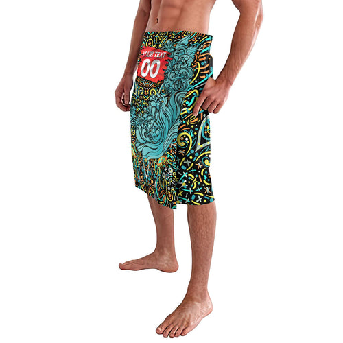 Personalized Brisbane Heat Cricket Lavalava Hippie Psychedelic Pattern Vibrant Mandala Art Style