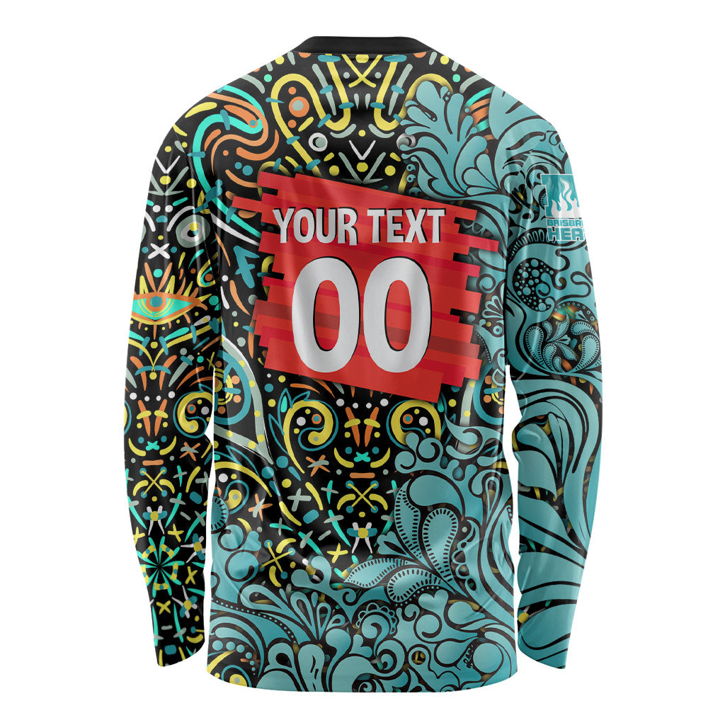 Personalized Brisbane Heat Cricket Long Sleeve Shirt Hippie Psychedelic Pattern Vibrant Mandala Art Style