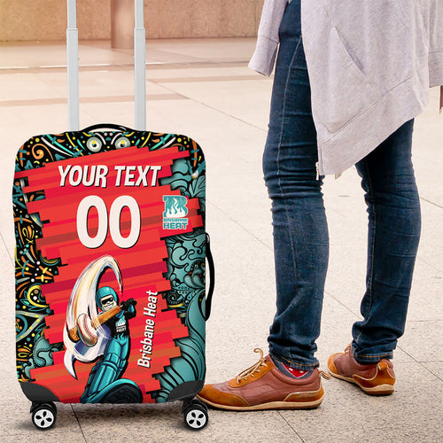 Personalized Brisbane Heat Cricket Luggage Cover Hippie Psychedelic Pattern Vibrant Mandala Art Style