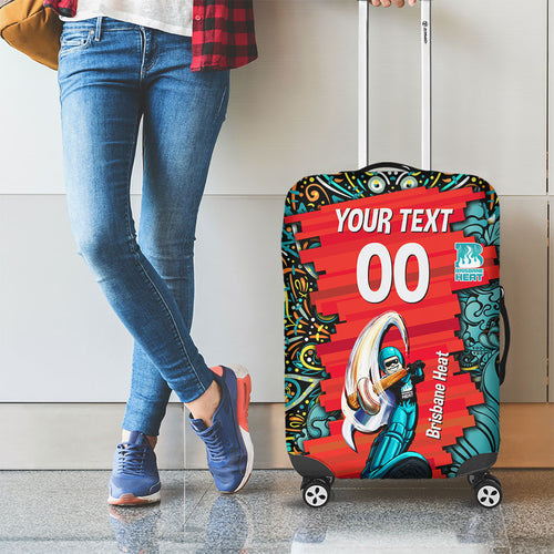 Personalized Brisbane Heat Cricket Luggage Cover Hippie Psychedelic Pattern Vibrant Mandala Art Style
