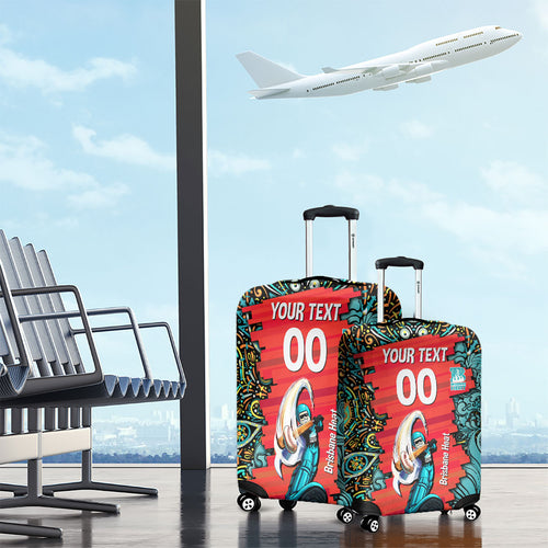 Personalized Brisbane Heat Cricket Luggage Cover Hippie Psychedelic Pattern Vibrant Mandala Art Style
