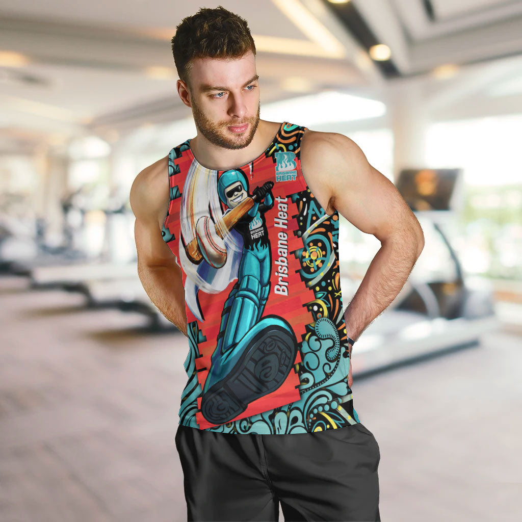Personalized Brisbane Heat Cricket Men Tank Top Hippie Psychedelic Pattern Vibrant Mandala Art Style