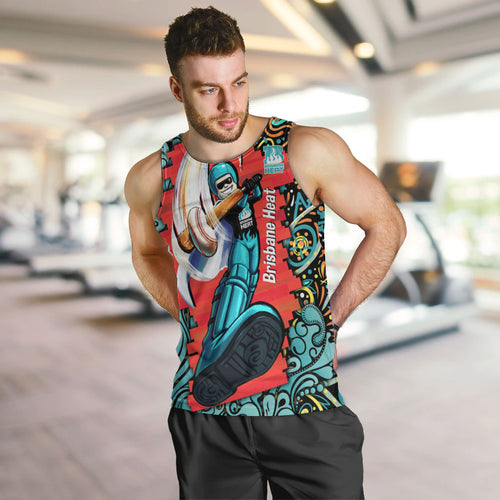 Personalized Brisbane Heat Cricket Men Tank Top Hippie Psychedelic Pattern Vibrant Mandala Art Style