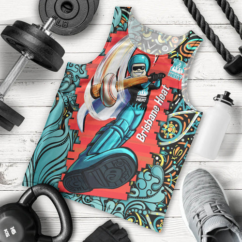 Personalized Brisbane Heat Cricket Men Tank Top Hippie Psychedelic Pattern Vibrant Mandala Art Style