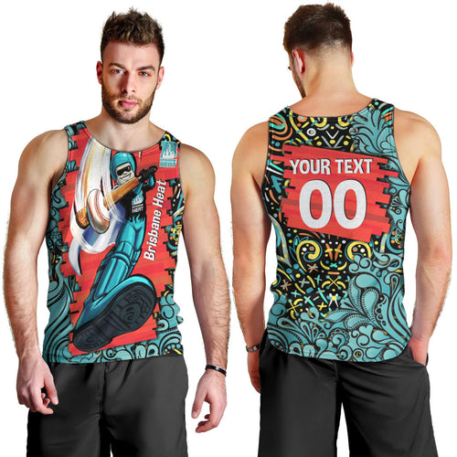 Personalized Brisbane Heat Cricket Men Tank Top Hippie Psychedelic Pattern Vibrant Mandala Art Style