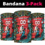 Personalized Brisbane Heat Cricket Neck Gaiter Hippie Psychedelic Pattern Vibrant Mandala Art Style