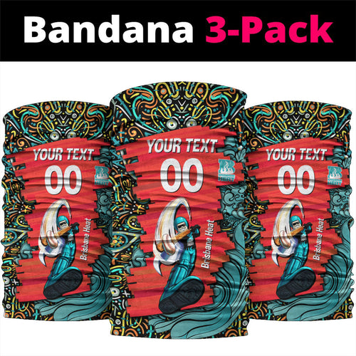 Personalized Brisbane Heat Cricket Neck Gaiter Hippie Psychedelic Pattern Vibrant Mandala Art Style