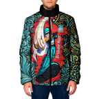 Personalized Brisbane Heat Cricket Padded Jacket Hippie Psychedelic Pattern Vibrant Mandala Art Style