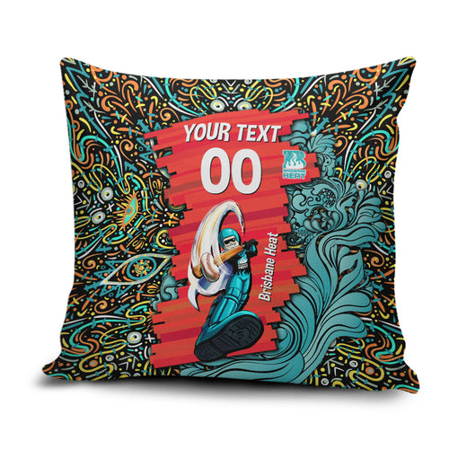 Personalized Brisbane Heat Cricket Pillow Cover Hippie Psychedelic Pattern Vibrant Mandala Art Style