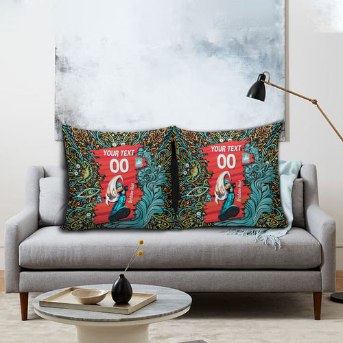 Personalized Brisbane Heat Cricket Pillow Cover Hippie Psychedelic Pattern Vibrant Mandala Art Style