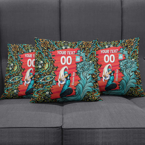 Personalized Brisbane Heat Cricket Pillow Cover Hippie Psychedelic Pattern Vibrant Mandala Art Style