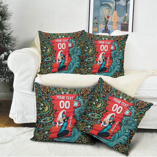 Personalized Brisbane Heat Cricket Pillow Cover Hippie Psychedelic Pattern Vibrant Mandala Art Style