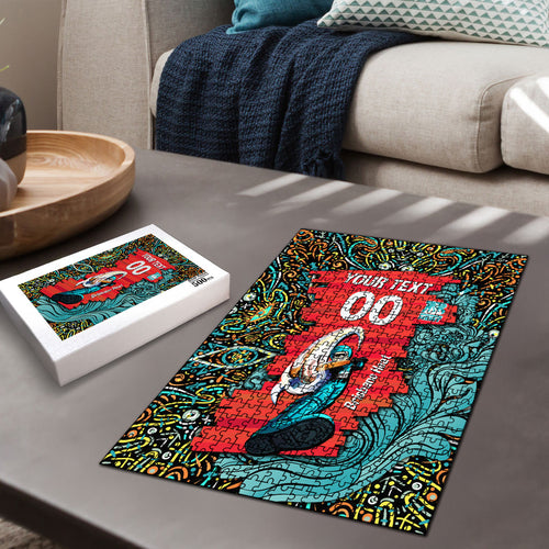 Personalized Brisbane Heat Cricket Puzzle Hippie Psychedelic Pattern Vibrant Mandala Art Style