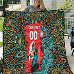 Personalized Brisbane Heat Cricket Quilt Hippie Psychedelic Pattern Vibrant Mandala Art Style