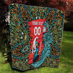 Personalized Brisbane Heat Cricket Quilt Hippie Psychedelic Pattern Vibrant Mandala Art Style