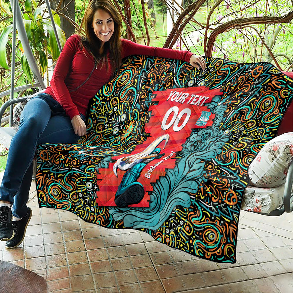 Personalized Brisbane Heat Cricket Quilt Hippie Psychedelic Pattern Vibrant Mandala Art Style