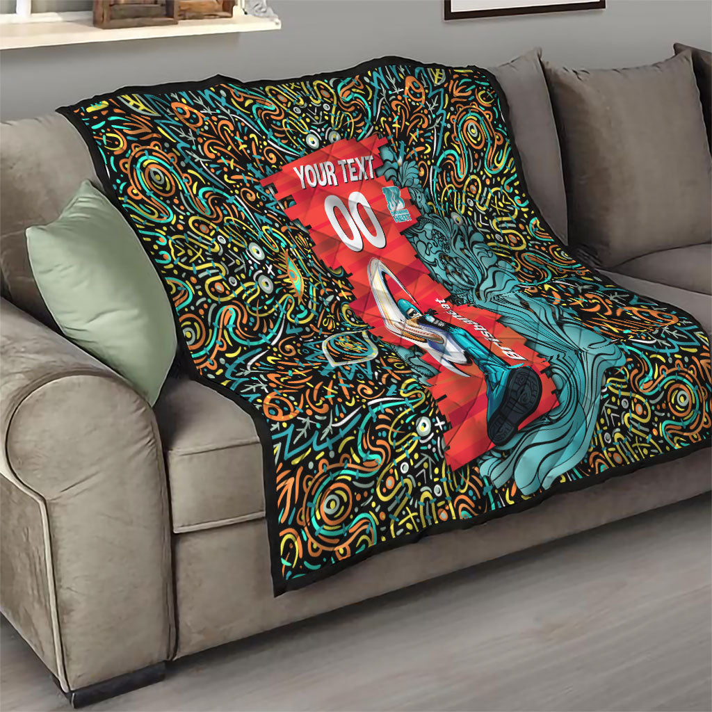 Personalized Brisbane Heat Cricket Quilt Hippie Psychedelic Pattern Vibrant Mandala Art Style