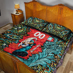 Personalized Brisbane Heat Cricket Quilt Bed Set Hippie Psychedelic Pattern Vibrant Mandala Art Style