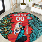 Personalized Brisbane Heat Cricket Round Carpet Hippie Psychedelic Pattern Vibrant Mandala Art Style