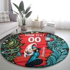 Personalized Brisbane Heat Cricket Round Carpet Hippie Psychedelic Pattern Vibrant Mandala Art Style