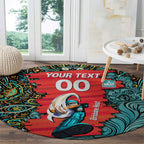 Personalized Brisbane Heat Cricket Round Carpet Hippie Psychedelic Pattern Vibrant Mandala Art Style