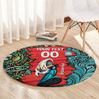 Personalized Brisbane Heat Cricket Round Carpet Hippie Psychedelic Pattern Vibrant Mandala Art Style