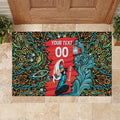 Personalized Brisbane Heat Cricket Rubber Doormat Hippie Psychedelic Pattern Vibrant Mandala Art Style