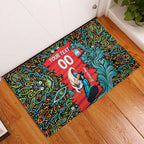 Personalized Brisbane Heat Cricket Rubber Doormat Hippie Psychedelic Pattern Vibrant Mandala Art Style