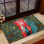Personalized Brisbane Heat Cricket Rubber Doormat Hippie Psychedelic Pattern Vibrant Mandala Art Style