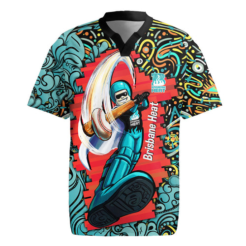 Personalized Brisbane Heat Cricket Rugby Jersey Hippie Psychedelic Pattern Vibrant Mandala Art Style