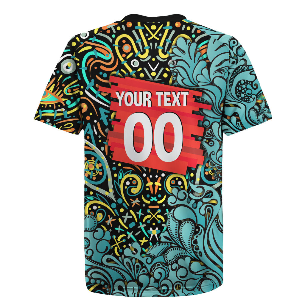 Personalized Brisbane Heat Cricket Rugby Jersey Hippie Psychedelic Pattern Vibrant Mandala Art Style