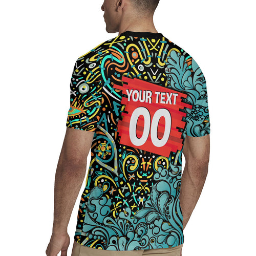 Personalized Brisbane Heat Cricket Rugby Jersey Hippie Psychedelic Pattern Vibrant Mandala Art Style