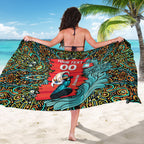 Personalized Brisbane Heat Cricket Sarong Hippie Psychedelic Pattern Vibrant Mandala Art Style