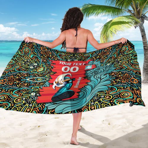 Personalized Brisbane Heat Cricket Sarong Hippie Psychedelic Pattern Vibrant Mandala Art Style