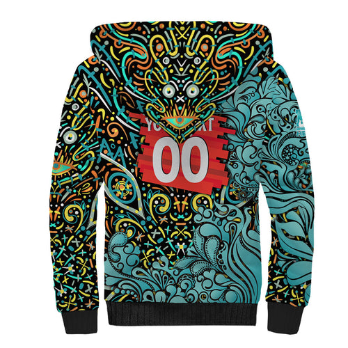Personalized Brisbane Heat Cricket Sherpa Hoodie Hippie Psychedelic Pattern Vibrant Mandala Art Style