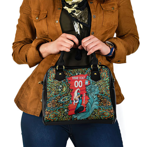 Personalized Brisbane Heat Cricket Shoulder Handbag Hippie Psychedelic Pattern Vibrant Mandala Art Style