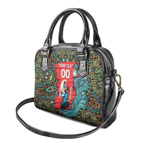 Personalized Brisbane Heat Cricket Shoulder Handbag Hippie Psychedelic Pattern Vibrant Mandala Art Style