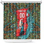 Personalized Brisbane Heat Cricket Shower Curtain Hippie Psychedelic Pattern Vibrant Mandala Art Style