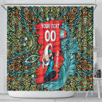 Personalized Brisbane Heat Cricket Shower Curtain Hippie Psychedelic Pattern Vibrant Mandala Art Style
