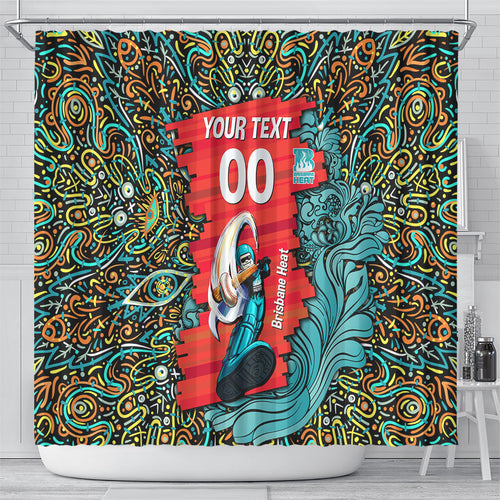 Personalized Brisbane Heat Cricket Shower Curtain Hippie Psychedelic Pattern Vibrant Mandala Art Style