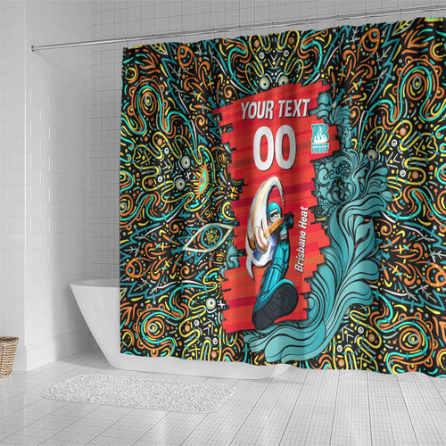 Personalized Brisbane Heat Cricket Shower Curtain Hippie Psychedelic Pattern Vibrant Mandala Art Style