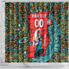 Personalized Brisbane Heat Cricket Shower Curtain Hippie Psychedelic Pattern Vibrant Mandala Art Style