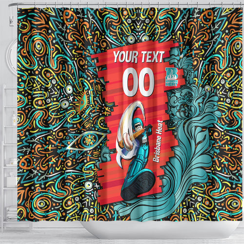 Personalized Brisbane Heat Cricket Shower Curtain Hippie Psychedelic Pattern Vibrant Mandala Art Style