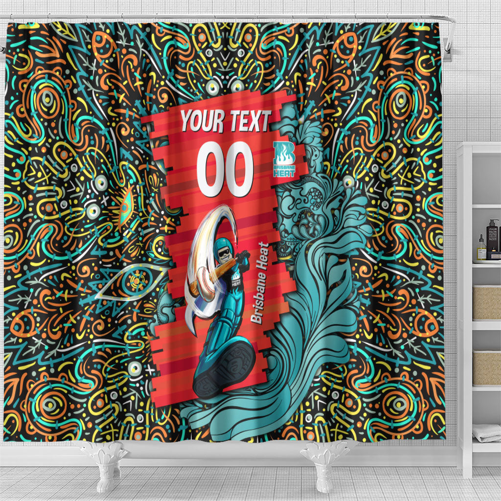 Personalized Brisbane Heat Cricket Shower Curtain Hippie Psychedelic Pattern Vibrant Mandala Art Style