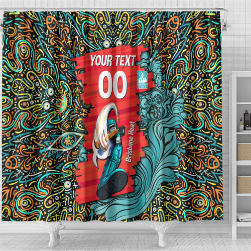 Personalized Brisbane Heat Cricket Shower Curtain Hippie Psychedelic Pattern Vibrant Mandala Art Style